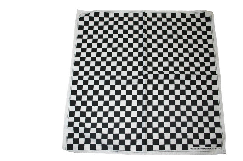 Square Black and White Checked Bandana